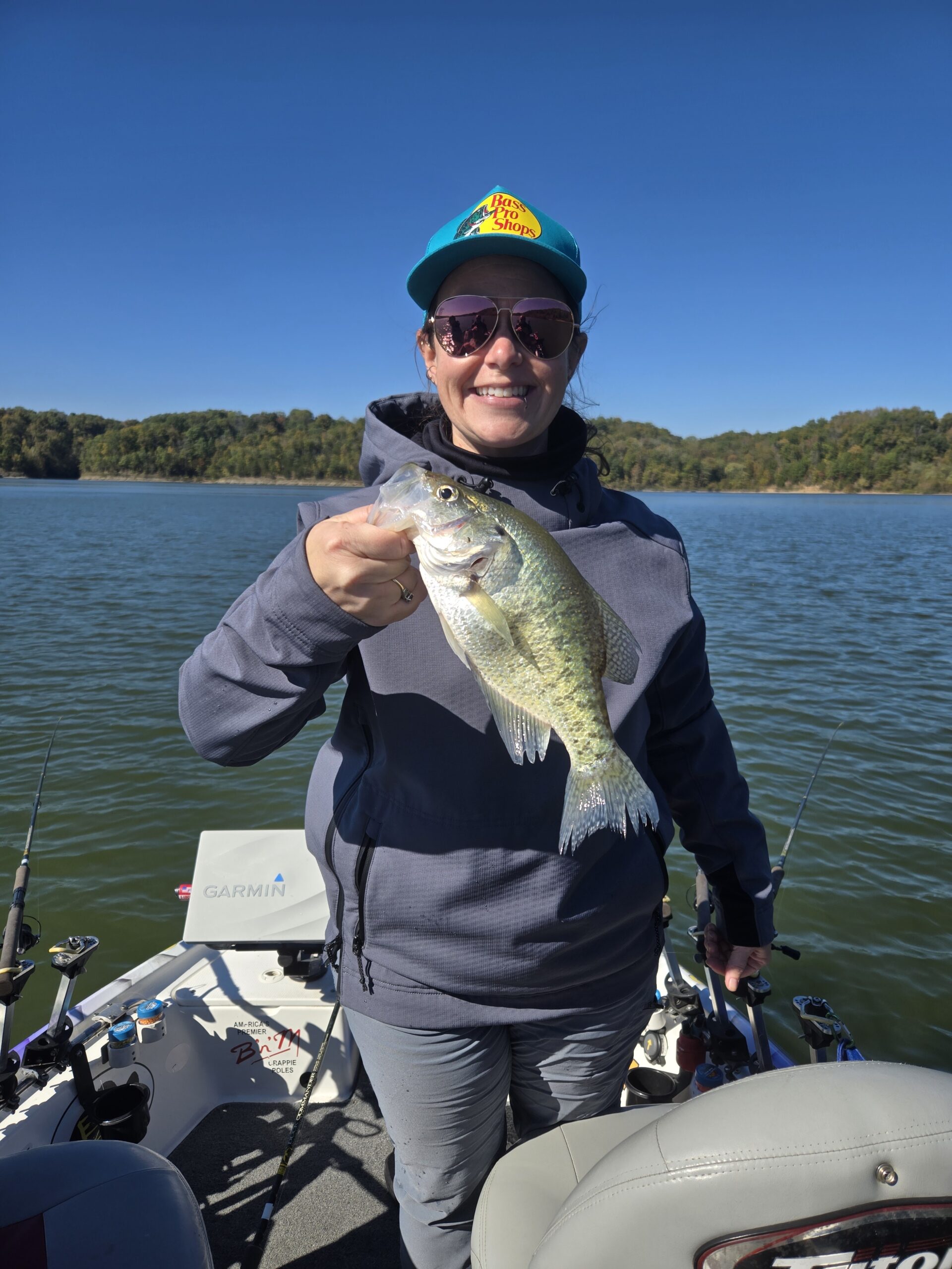 Madalyn Roberts with a deep-water crappie. The smile says it all. Photo Madalyn Roberts